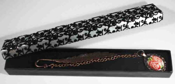 Valentinstag Geschenk Rose gemustert Iznik Keramik Lesezeichen - Çini Evi (1)