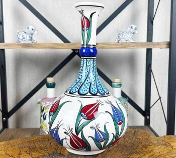 Vase d’Iznik 30 cm – Édition spéciale pour dignitaires – fait main, avec coffret en bois - 1