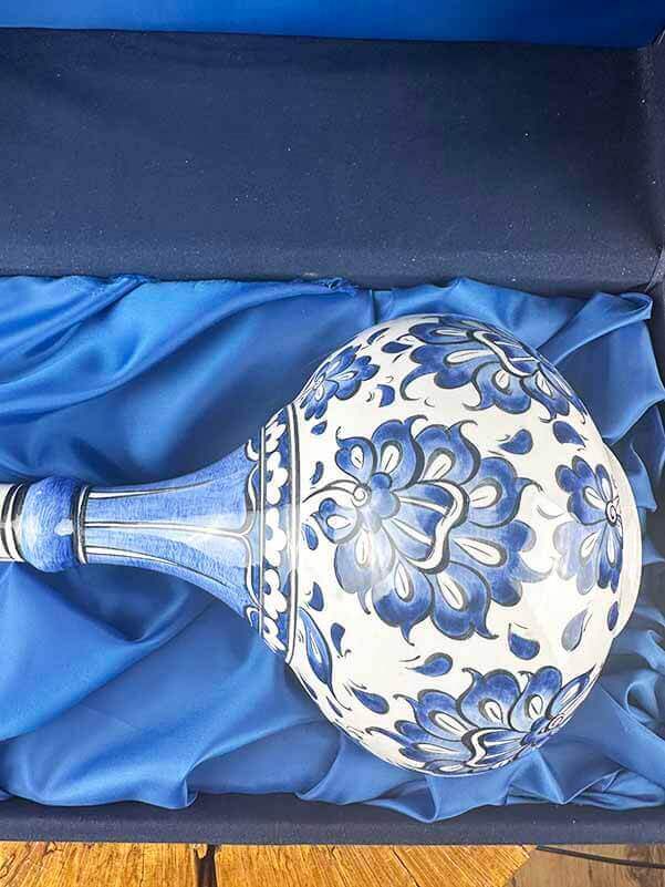 Vase d’Iznik Fleur de Lotus Bleu & Blanc – Cadeau d’Entreprise Distingué - 3