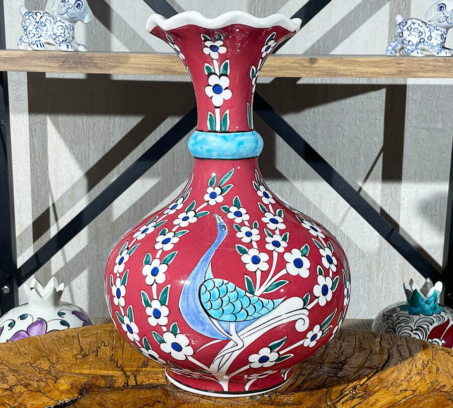 Vase Iznik arbre de vie et paon - 1