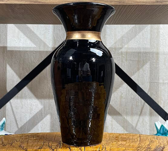 Vase noir en céramique d’Iznik 18 cm - 2