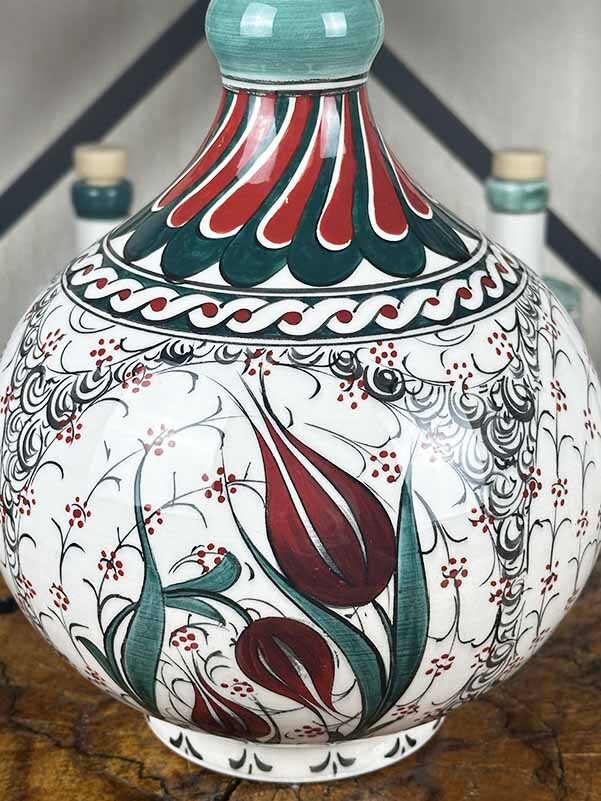 Vase VIP en Céramique d’Iznik – “Tulipe de Feu”, 100 % Fait Main - 2