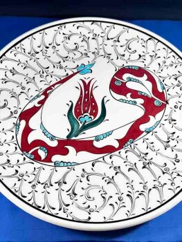 Vav Broidered Ottoman Plate - 3