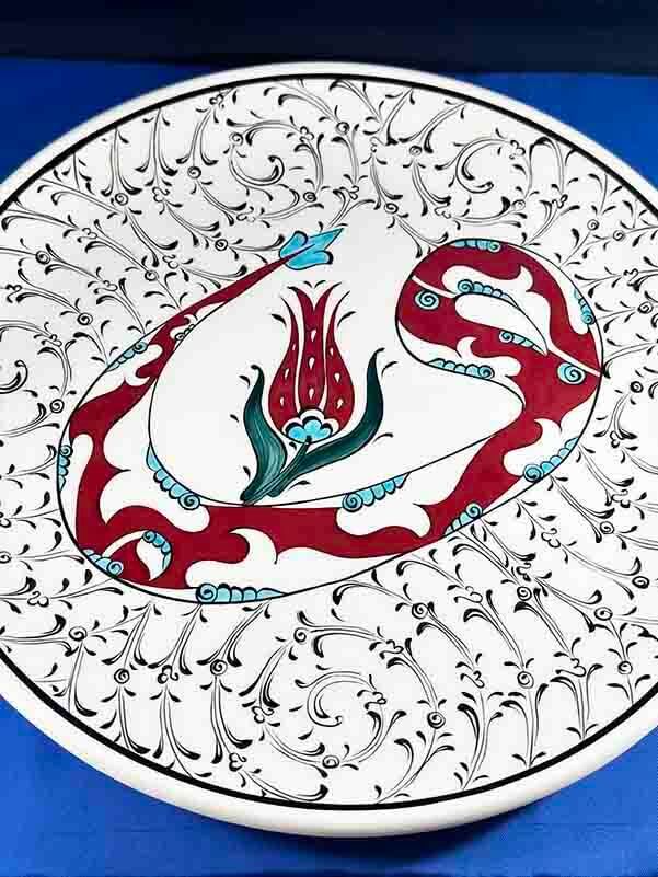 Vav Broidered Ottoman Plate - 3