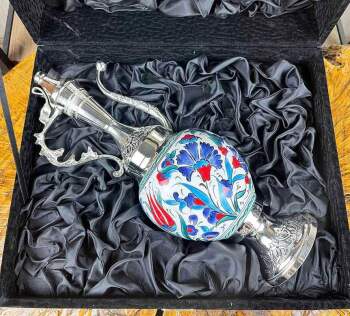 Has-Bahçe-Motiv – silberbeschichtetes Iznik-Keramik-Kannen-Set - 3