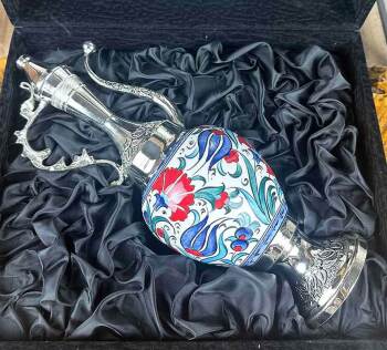 Silberbeschichtetes Keramik-Kannen-Set mit klassischen Iznik-Motiven - 2