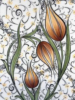 VIP Geschenk, Haliç- und Tulpenmuster 30cm Iznik Çini Teller - Çini Evi (1)