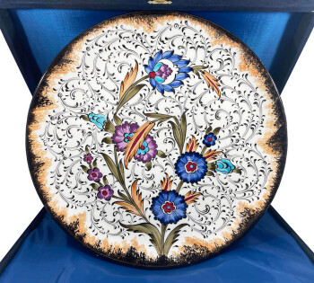 VIP Gift Abroad 30 cm Handmade Iznik Ceramic Plate - Çini Evi