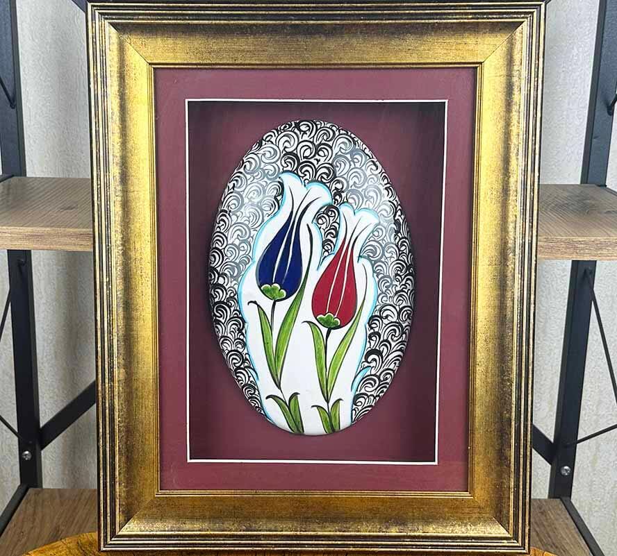 VIP Gift Halic and Tulip Pattern Matted Iznik Ceramic - 1