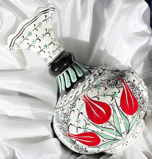 VIP Gift Iznik Tile Vase and Plate Set for Foreign Customers - 3