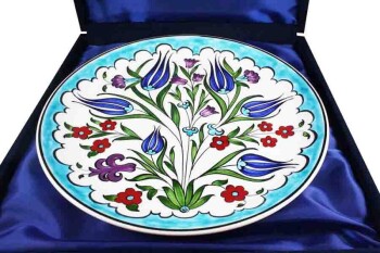 VIP Iznik Ceramic Plate 25 cm with Spring Pattern - 3