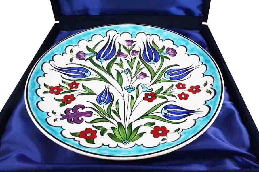 VIP Iznik Ceramic Plate 25 cm with Spring Pattern - 3