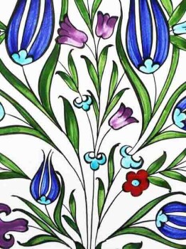 VIP Iznik Ceramic Plate 25 cm with Spring Pattern - 2