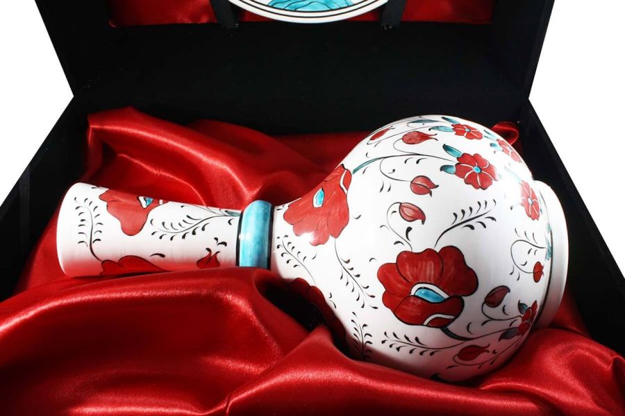 VIP Iznik Ceramic Plate and Vase Set - 3