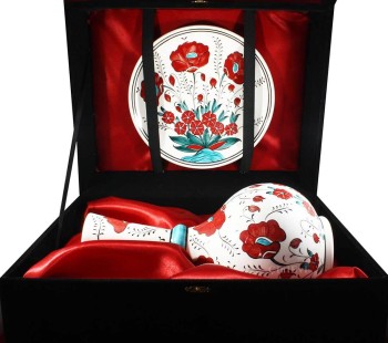 VIP Iznik Ceramic Plate and Vase Set - 5