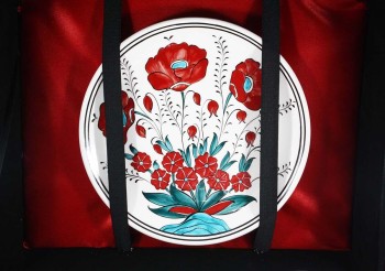 VIP Iznik Ceramic Plate and Vase Set - 4