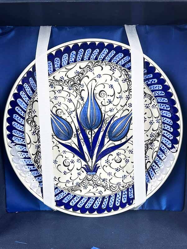 VIP Iznik Ceramic Vase and Plate Set for International Gifts - 2