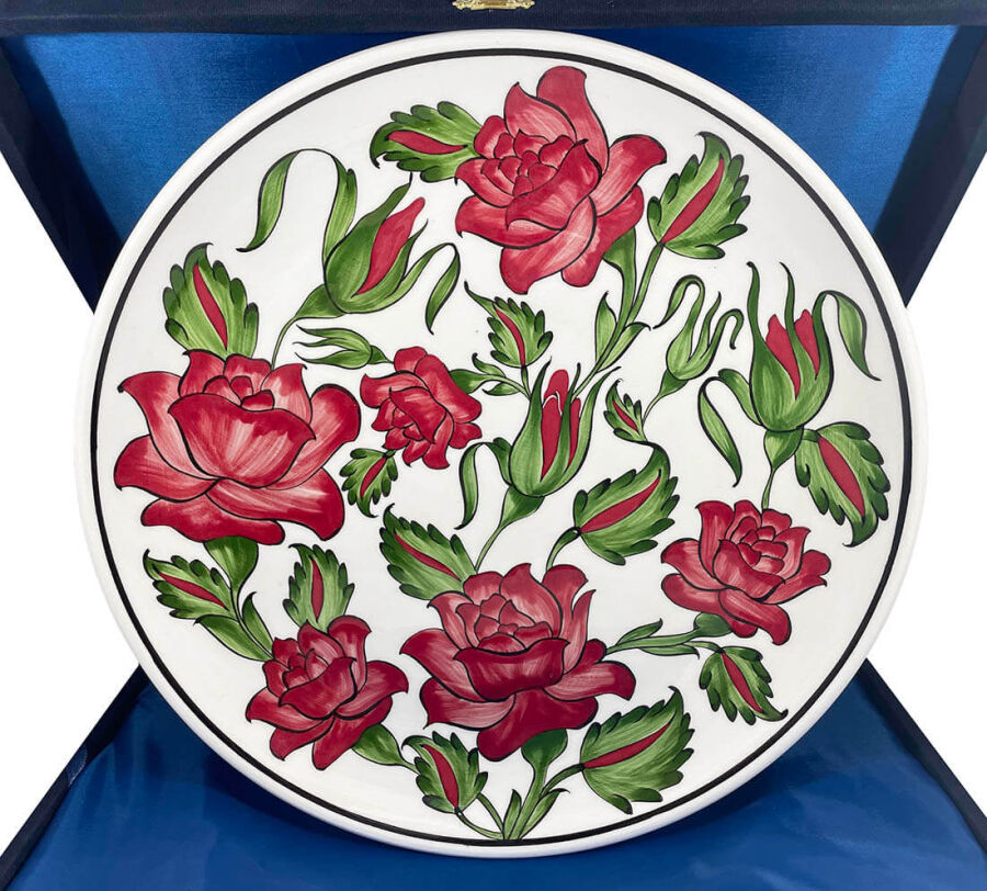 Vip Iznik Plate With Rose Patterned - 1