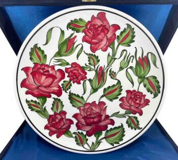 Vip Iznik Plate With Rose Patterned - Çini Evi