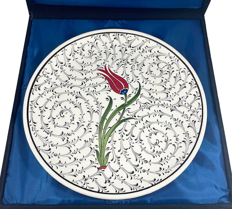 VIP-Mündung und Blumengarten Iznik-Keramikplatte 30cm - 3