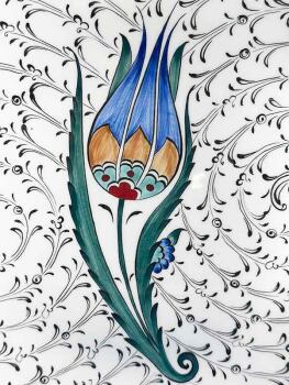 VIP Tulip Pattern Iznik Plate – Elite Gift Selection - Çini Evi (1)