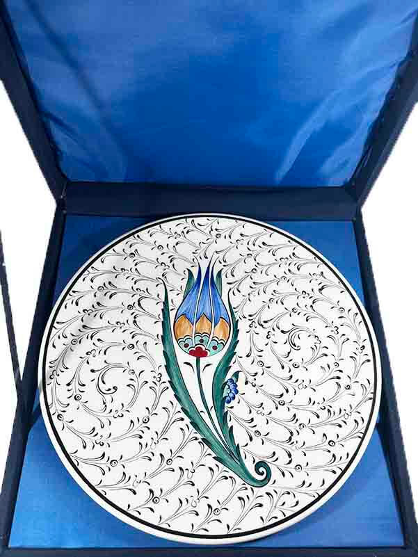 VIP Tulip Patterned Iznik Plate – Elite Gift Selection (25 cm / 9.84 inch) - 3