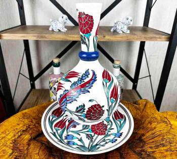 VIP Wedding Gift Iznik Ceramic Vase and Plate Set - Çini Evi