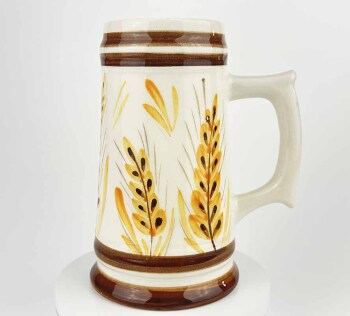 Wheat Ears Motif Ceramic Mug with Handle - Çini Evi