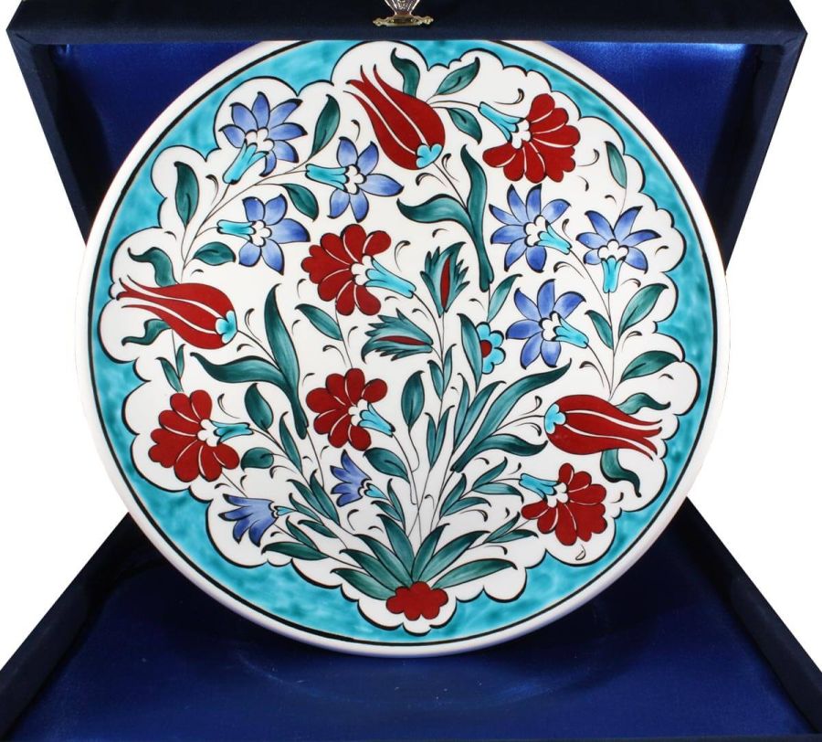 Windy Garden 30 cm Handmade Iznik Ceramic Plate - 1