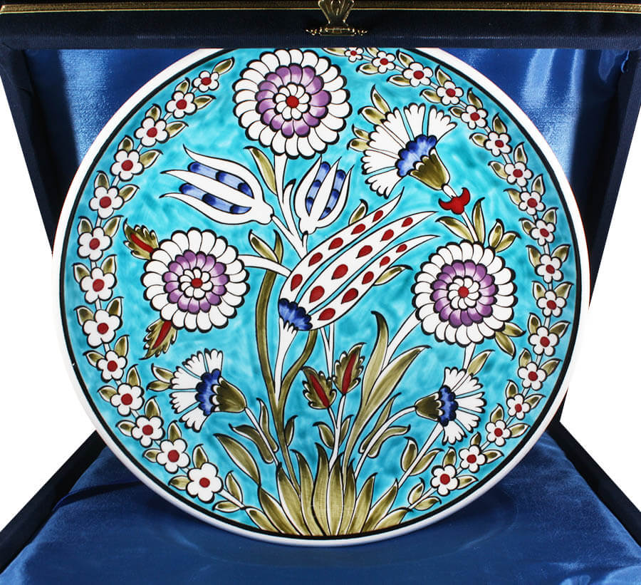 Windy Garden Iznik Pottery Plate - 1