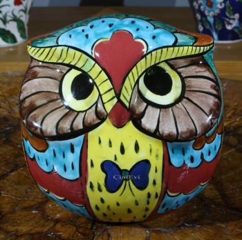 Wise Owl Pottery Figurine - Çini Evi
