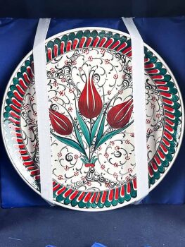 Yabancı Müşteriye Vip Hediye İznik Çini Vazo Tabak Seti - 2