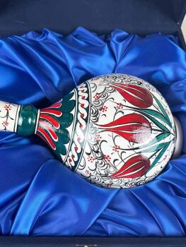 Yabancı Müşteriye Vip Hediye İznik Çini Vazo Tabak Seti - 4