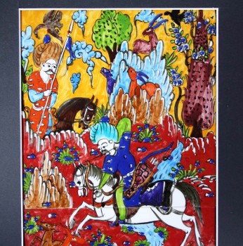 Iznik-Keramikbild „Yavuz Sultan Selim Jagdszene“ - 2