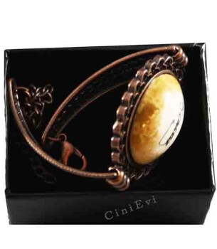 Yellow Background Ataturk Signature Ceramic Bracelet - 2