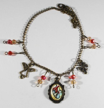 Yellow Background Design Anklet - Çini Evi