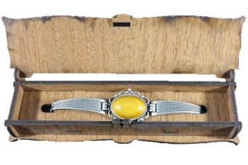 Yellow Background Iznik Ceramic Bracelet - Çini Evi