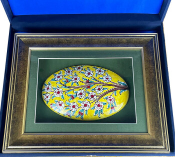 Yellow Background VIP Tree of Life Iznik Ceramic Wall Decor - 3