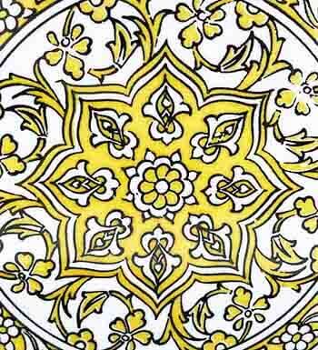 Yellow Daisy Pattern 25 cm Copper Plate Gift Abroad - 2