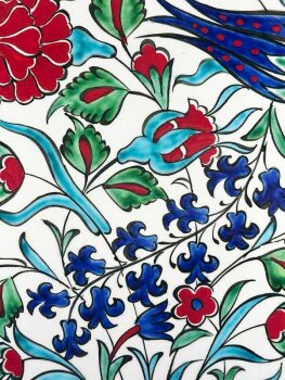 Yeni İş Hediyesi – Bereket Bahçesi İznik Çini Tabak 25cm - Çini Evi (1)