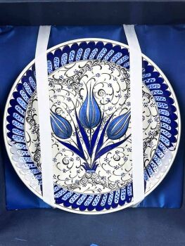 Yurt Dışına Vip Hediye İznik Çini Vazo Tabak Seti - Çini Evi (1)