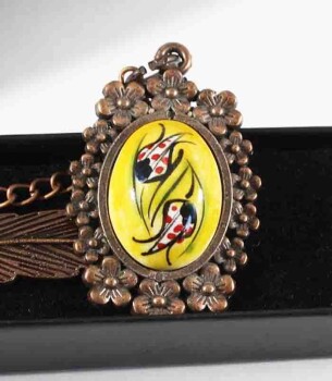 Zemin Tasarım Ters Düz Lale İznik Çinili Kitap Ayracı - Çini Evi