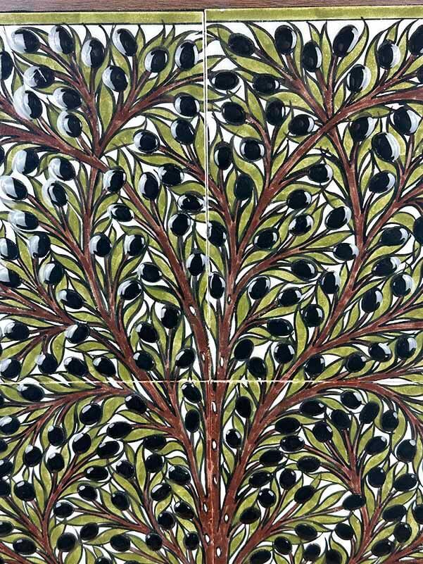 Zeytin Ağacı Motifli İznik Çini Pano - 2