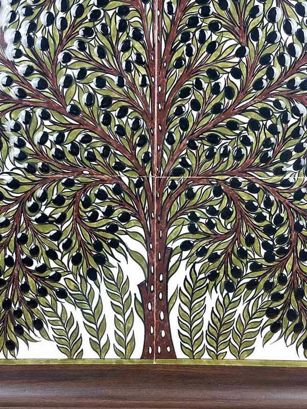 Zeytin Ağacı Motifli İznik Çini Pano - 3