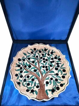 Zeytin Ağacı Desenli 30cm İznik Çini Tabak - 3