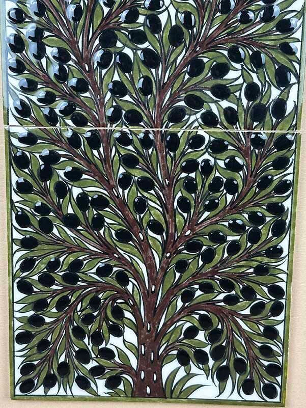 Zeytin Ağacı Motifli İznik Çini Pano - 3