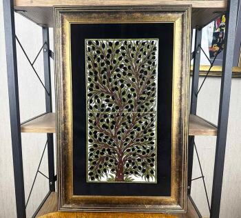 Zeytin Ağacı Motifli İznik Çini Pano - 1