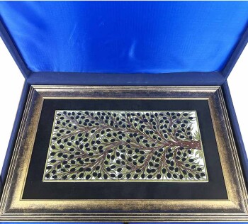 Zeytin Ağacı Motifli İznik Çini Pano - 4