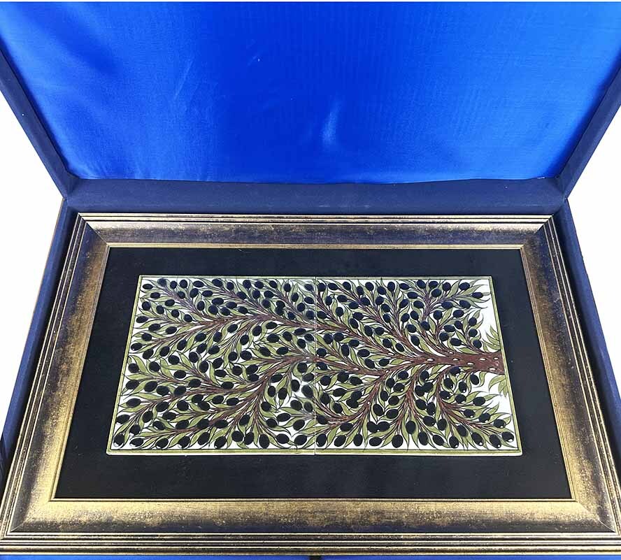 Zeytin Ağacı Motifli İznik Çini Pano - 4