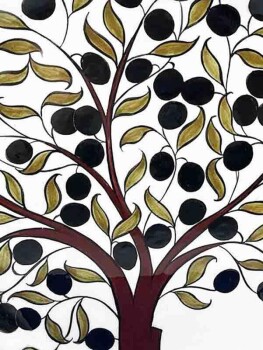 Zeytin Ağacı Motifli İznik Çini Tabak - Çini Evi (1)